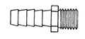Brass Hose Barb Male Connector Drawing